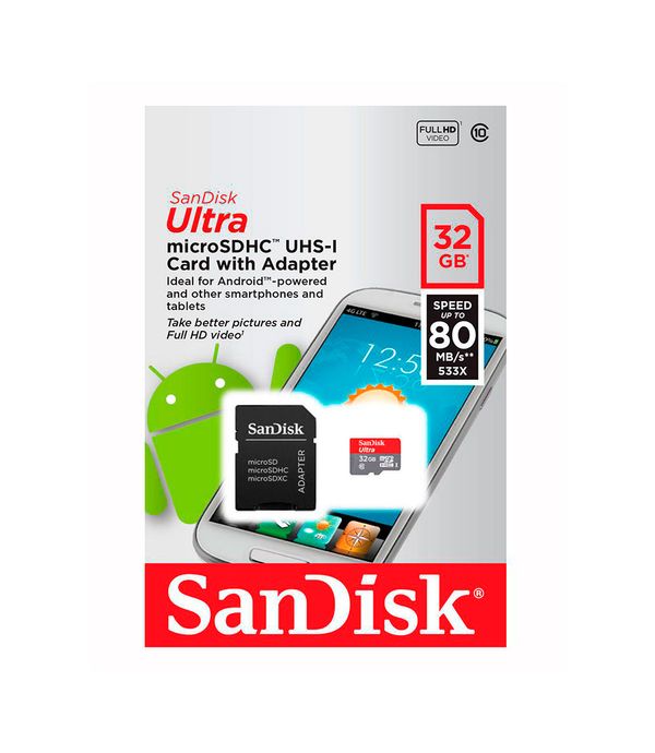 Sandisk 64 Gb Sdhc Ultra Sd Tarjeta De Memoria Sdxc Para Cámara Videocámara rápido 80 Mbs