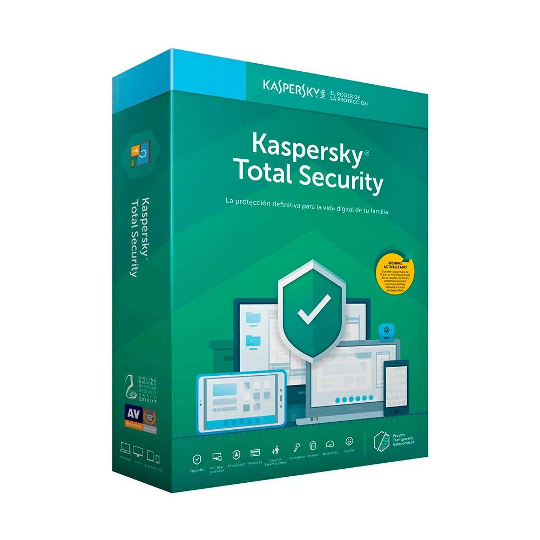 3 DISPOSITIVOS 3 USUARIOS Kaspersky Kaspersky Total Security 3 PC 1 AÑO 