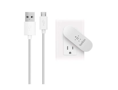 Cargador De Pared Belkin Micro Usb Giratorio Blanco Panamericana