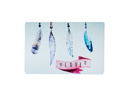 Tapete-verde-menta-con-diseño-de-plumas-love-40-x-60-cm