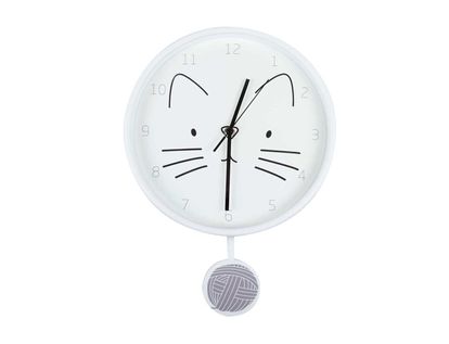 reloj-de-pared-28-cm-circular-gato-con-pendulo-blanco-7701016856072