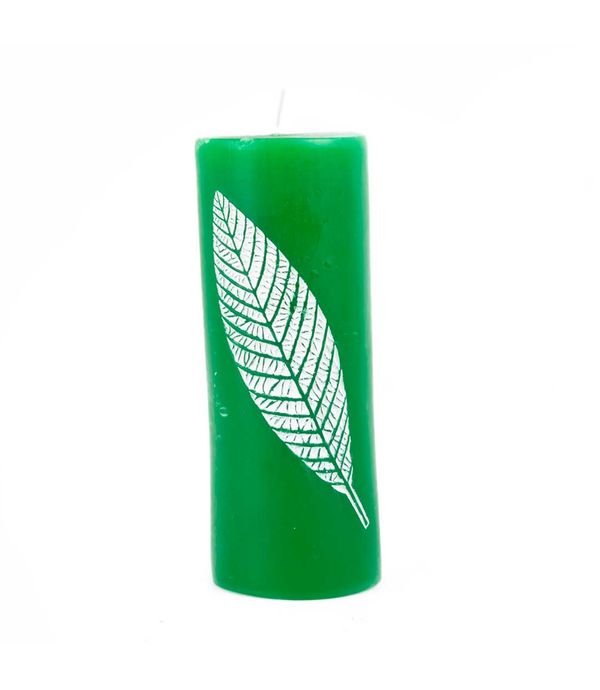 vela decorativa 15 cm cilindrica verde oscuro