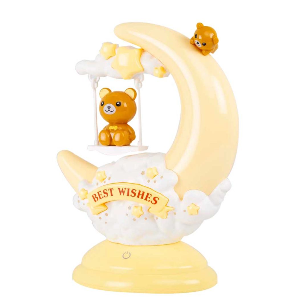 lampara de mesa usb led diseno luna y osito