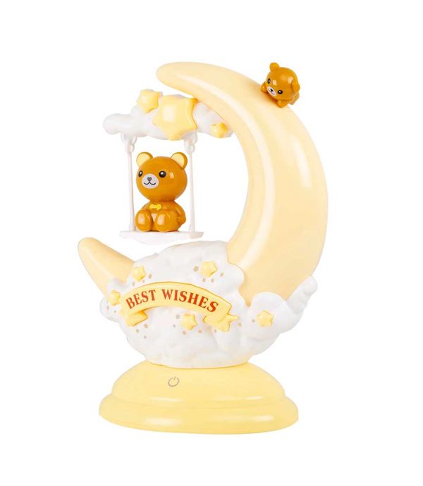 lampara de mesa usb led diseno luna y osito