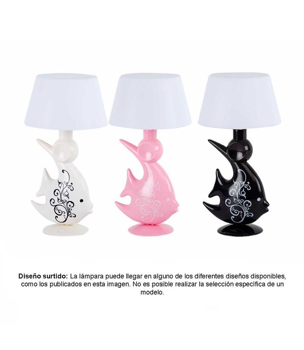 lampara de mesa luz led usb diseno pez angel surtido