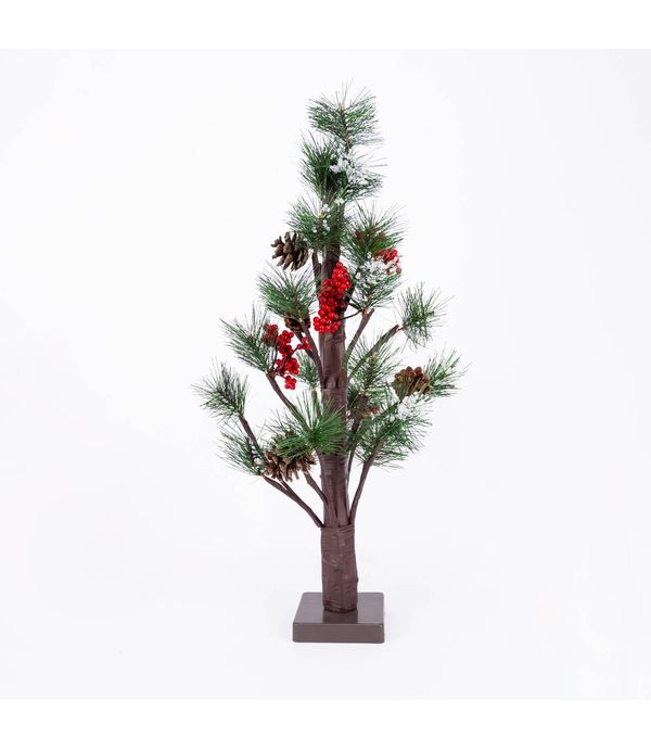 arbol de 58 cm con luz led frutos rojos