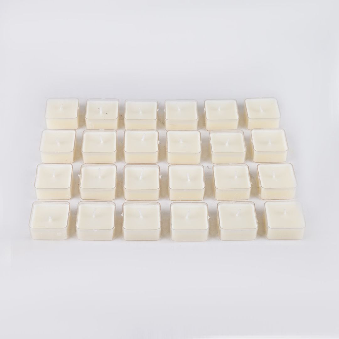 set de 25 velas decorativas blanco mate
