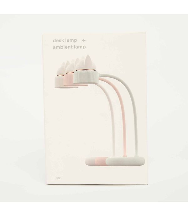 lampara de mesa usb rosada flexible 35 cm diseno gato