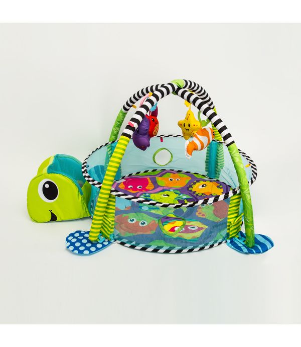 gimnasio para bebe diseno de tortuga con piscina de pelotas