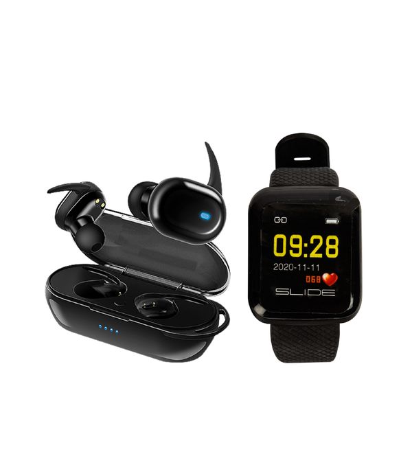 Reloj Smartwatch + audífonos con estuche Bluetooth Slide - Panamericana