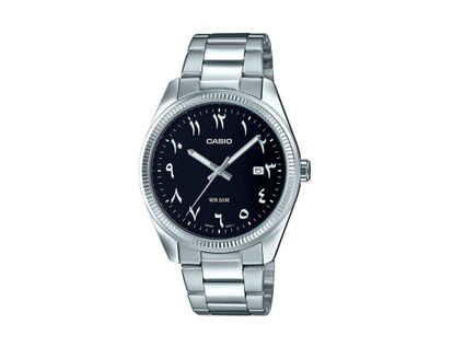 reloj-casio-analogo-pulso-metalico-plateado-tablero-negro-con-numeros-arabes-4549526175947