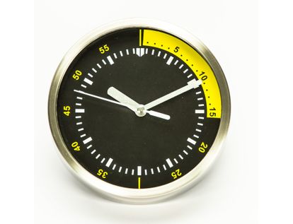 reloj-de-pared-15-3cm-diseno-redondo-tacometro-plateado-negro-y-amarillo-7701016140256