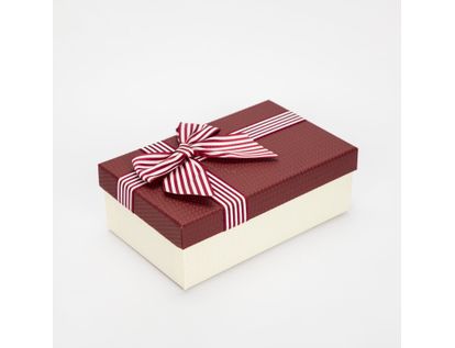 caja-de-regalo-8x21x14cm-beige-con-mono-rayas-blanco-y-vinotinto-7701016158053