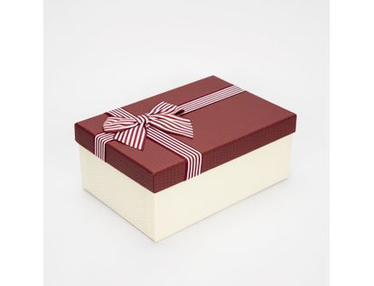caja-de-regalo-9-5x23x16cm-beige-con-mono-rayas-blanco-y-vinotinto-7701016160070