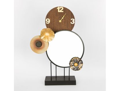reloj-de-mesa-de-35-x-51-cm-en-mdf-con-espejo-redondo-y-circulos-cafe-negro-y-dorado-7701016134309