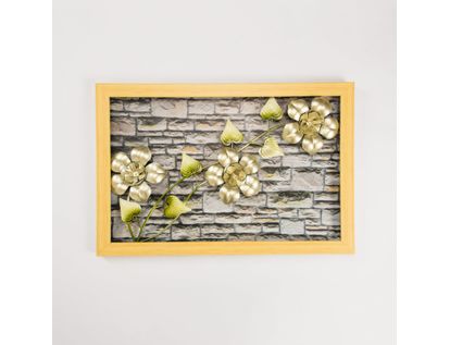 cuadro-de-40-x-59-5-cm-en-aluminio-flores-doradas-con-hojas-verdes-7701016156554