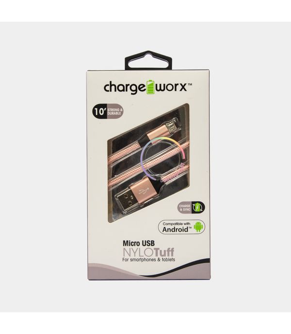 Cable USB a micro USB de 3 m, rosado - Panamericana