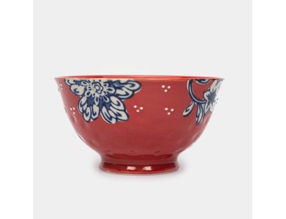 bowl-en-ceramica-de-550ml-rojo-diseno-flores-puntos-blancos-7701016261494