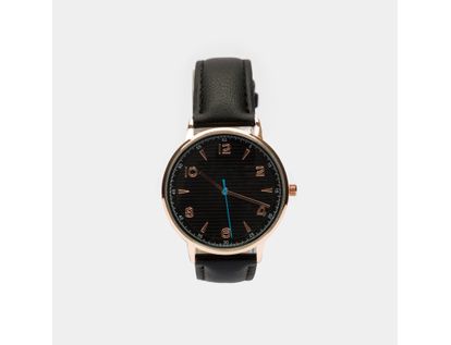 reloj-analogo-pulso-de-cuero-negro-tablero-negro-2-7701016799959