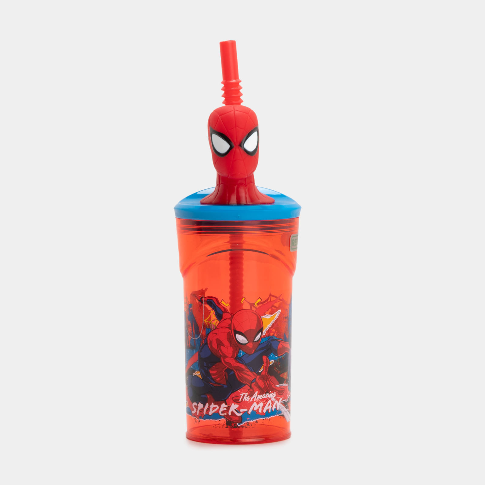 Imagen de Botella de 360 ml con pitillo 3D Spiderman